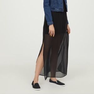 🐝 H&M sheer maxi skirt with mini skirt underneath